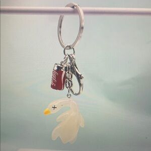 Swan Keychain with Red Charm